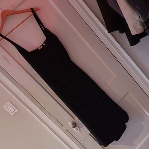 Wilfred Classic Black Sleeveless Wrap Midi Dress, Large